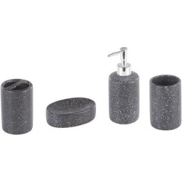 4 Accessoires de Salle de Bain Porte-brosse à Dents Distributeur Savon Porte-savon et Goblet en