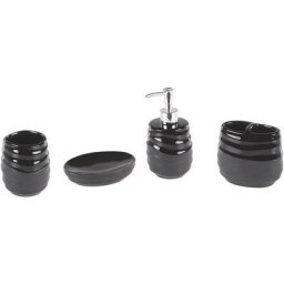 4 Accessoires de Salle de Bain Porte-brosse à Dents Distributeur Savon Porte-savon et Gobelet en