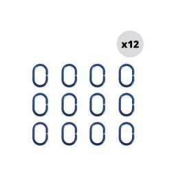 MSV - Lot de 12 anneaux pour rideaux de douche Bleu Foncé - Bleu