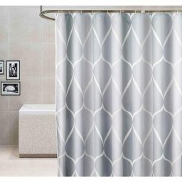 Rideau de Douche 120x180 cm, Imperméable Lavable Anti Moisissure Rideaux de Douche Polyester ， Gris