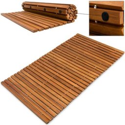 Deuba - Tapis de salle de bain - tapis de sol antidérapant en bois d''acacia - 80 x 50 cm Tige