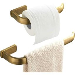 Ensemble d'accessoires de salle de bain 2 pièces - Anneau de serviette mural en laiton et