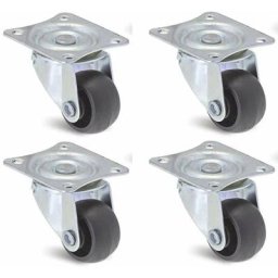 Cyclingcolors - 4x roulette meuble 25mm pivotante avec base universelle mini rouleau noir pied lit