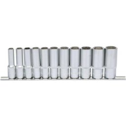 Ks tools 3/8 Jeu de douilles 6 pans, longues, 11 pcs 8-19 mm