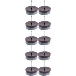 Cyclingcolors - 10x Patin clou marron avec feutrine pour chaise table meuble à clouer Protection