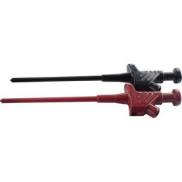 Sks Hirschmann - kleps 30 Set Pince crocodile fine enfichable 4 mm cat i noir, rouge