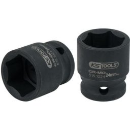 Kstools - Douilles à chocs 6 pans, 1/2 courtes 24 mm