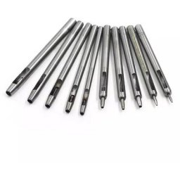 Emporte Pièce cuir, Creux Poinçon en Cuir, Poinçon Creux en Acier Rond Set Outils de Perforation de
