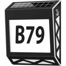 Numéro de maison lumineux solaire 8 LED numéro de maison avec interrupteur crépusculaire en acier