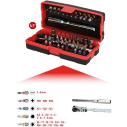 Kstools - Coffret de 28 embouts de vissage 1/4'' à code couleur TORSIONpower®