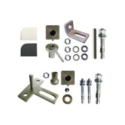Kit pivot à cheviller 45x45 mm pour portail acier avec seuil i.n.g Fixations