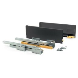 Emuca Kit de tiroir pour cuisine Concept, hauteur 138 mm, prof. 350 mm, fermeture amortie, Acier,