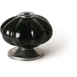 Bouton de meuble Fabriqué en acier porcelaine Finition noire 1 unité - Le Noir