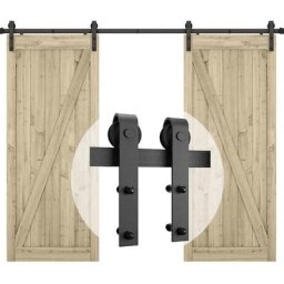 Quincaillerie Kit de Rail Roulettes pour Porte Coulissante Hardware pour Double Porte Suspendue en