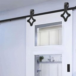Bathrins - 200cm Quincaillerie Kit de Rail Roulettes pour Porte Coulissante pour Porte Suspendue en