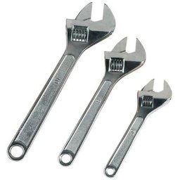 Silverline - jeu de 3 clés à molette 150, 200 et 250 mm WR03