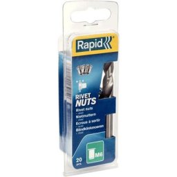 Rapid - M6 - Ecrous à sertir pour vis Ø6mm - Blister de 20 + forêt