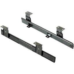 Emuca - Pair coulisse porte-clavier à billes en acier, Zingué noir, Acier, 20 u - Zingué noir