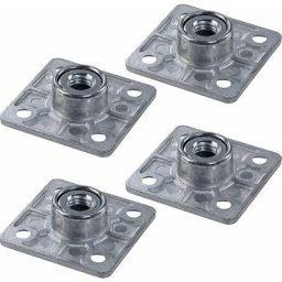 4x Plaque de fixation embase carrée 47,5 x 47,5mm avec filetage M8 pour pied de table à visser