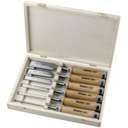 Set de ciseaux à bois, 6 pcs, boîtier en bois, 6,10,12,18,25,32mm Bahco 425-083 X088881