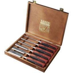 Bahco - Set de 6 ciseaux à bois 6 - 10 - 12 - 18 - 25 - 32 mm en coffret bois 424P-S6
