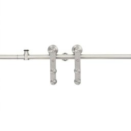 Kit fixation porte coulissante 183 cm Acier inoxydable Argenté Vidaxl Argent