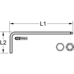 Clés mâles 6 pans à tête sphérique longues 19 mm
