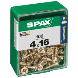 Spax - Boîte 100 unités. vis a bois cab. plat yellox 4.0x16mm
