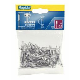 Rapid - Lot de 100 rivets aluminium Diam.3.2 x H.8 mm