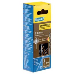 Rapid - Rivets cuivre Ø4.0 x 10mm - Boite 50 + forêt