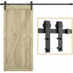 Quincaillerie Kit de Rail Roulettes pour Porte Coulissante Hardware pour Porte Suspendue en Bois