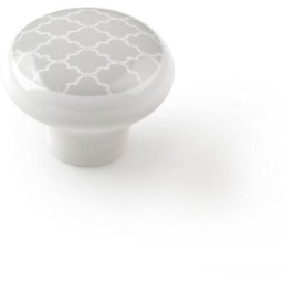 REI - Bouton de meuble en porcelaine Finition grise 1 unité - Gris