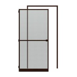 KIT porte-moustiquaire + cadre tendeur 125x245 blanc/anthracite brun