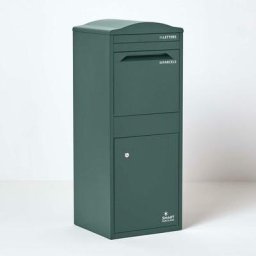 Homescapes - smart parcel box - Boîte aux lettres et colis incurvée Large Vert foncé - Vert