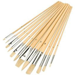 Silverline - Pinceaux d'artiste, 12 pcs, Pointes assorties, Pointes Assorties