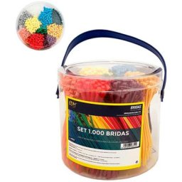 Set de 1000 colliers de serrage plastique en couleurs assortis nylon de haute qualité