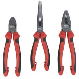 Set de 3 pinces (universelle, coupante, bec long) Milwaukee 4932492773