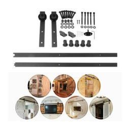Wyctin - Hofuton 6.6FT/200cm Quincaillerie Kit de Porte Coulissante Rail Porte Suspendu Système de