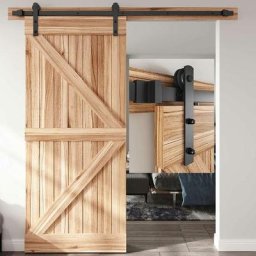 Jn.songs - Quincaillerie Kit de Rail pour Porte Coulissante Hardware pour Porte Suspendue en Bois