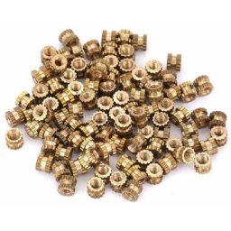 M2 Écrou Moleté Insert Fileté Cylindrique Écrou Filetage Femelle en Laiton Écrou Incorporé Écrou