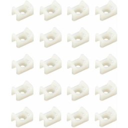 20x Support collier de serrage à visser en plastique blanc guide Câble Gaine Tube Electricité