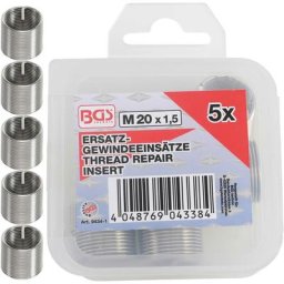 Bgs Technic - inserts taraudés M20 x 1,5 mm 5 pièces bgs 9434-1