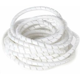 Gaine spiralée Blanc Flexible Souple Protection câble électrique Spirale Plastique tv télé