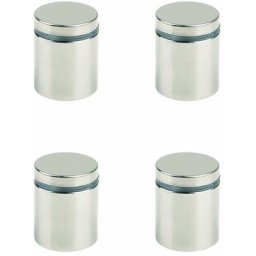 Cyclingcolors - 4x Support de vitre imitation inox avec joint en plastique Porte Verre Miroir