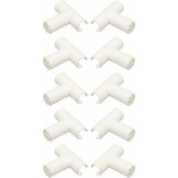 10x Raccord équerre de fixation en pvc pour traverse ronde Ø11mm forme de t Support Tube Tuyau