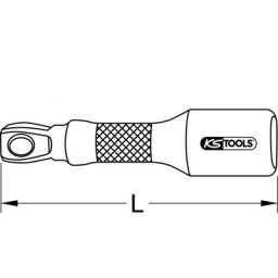 Kstools - ks tools 1/2 Rallonges articulées CHROMEplus, 50 mm