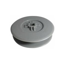 Poulie de guidage de volet roulant pour sangle 12 à 15mm sortie carrée 10mm en plastique gris à