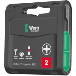 Wera - Grand paquet d'embouts impaktor Diamond 1/4 po. ph 2 longueur 25 mm din 3126, is 05057752001