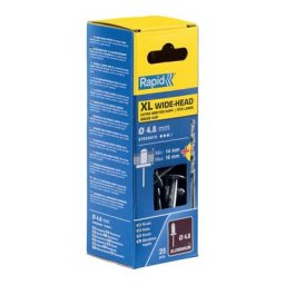 RAPID - Rivets XL Ø 4.8 x 20mm ALU - Boite 25 + forêt