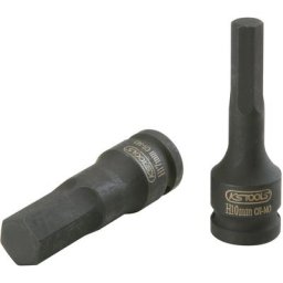 Douilles mâle tournevis à chocs 6 pans 1/2, longues 10 mm